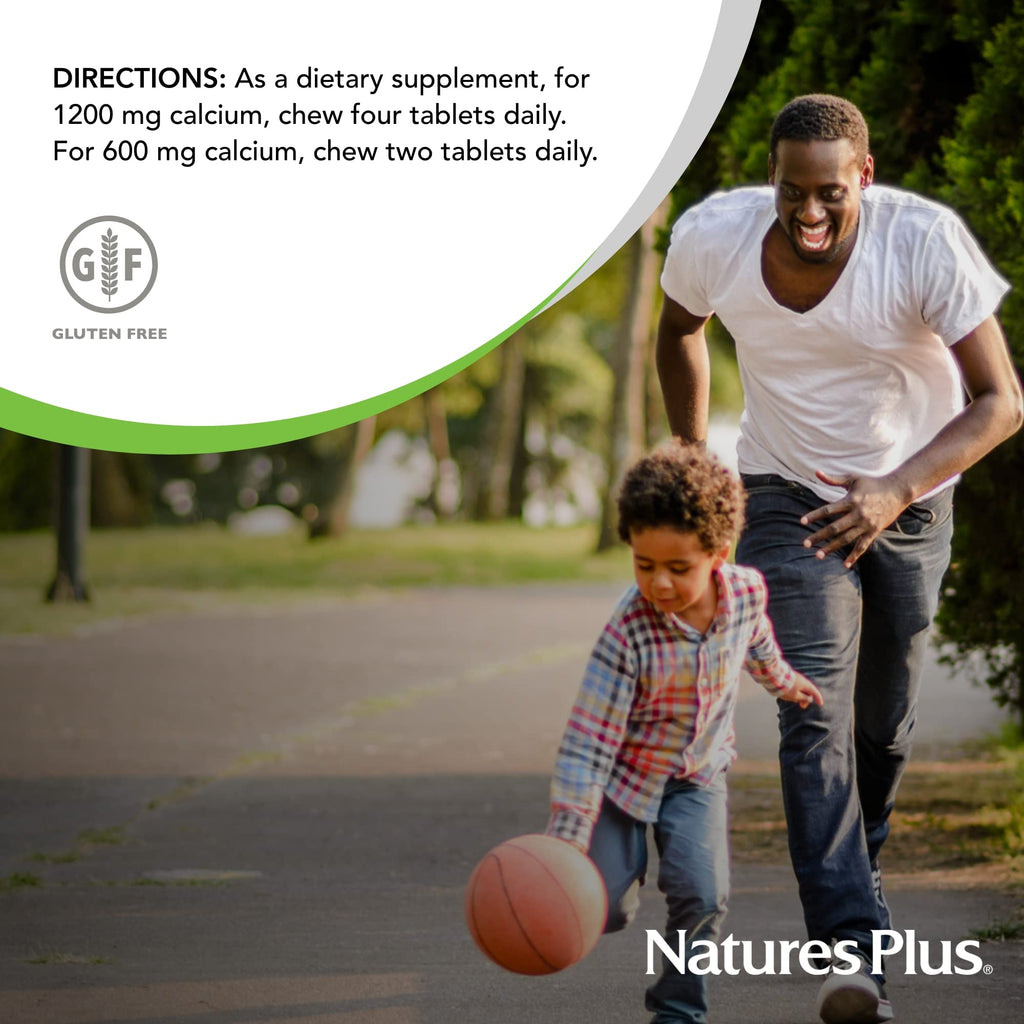 NaturesPlus Cal/Mag/VIT D3 with Vitamin K2-60 Chewable Tablets