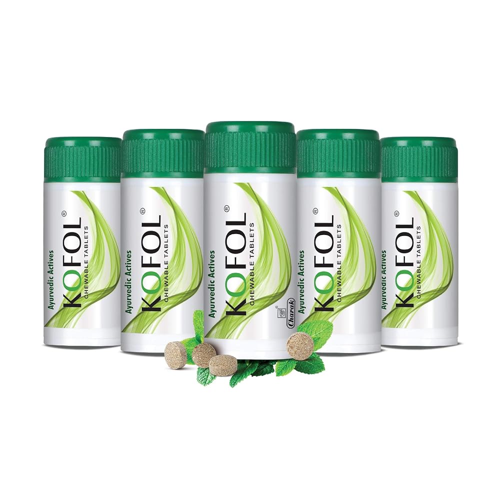 KOFOL Ayurvedic Sore Throat Relief Chewable Tablets - 60 Count