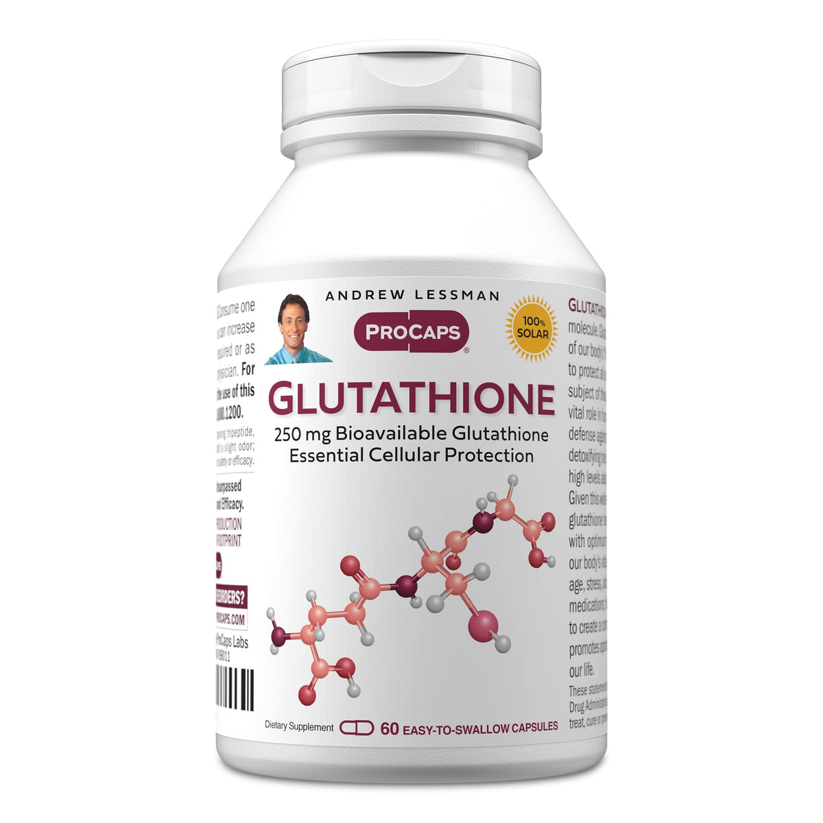 ANDREW LESSMAN Glutathione 250 mg - Capsules - Powerful Antioxidant