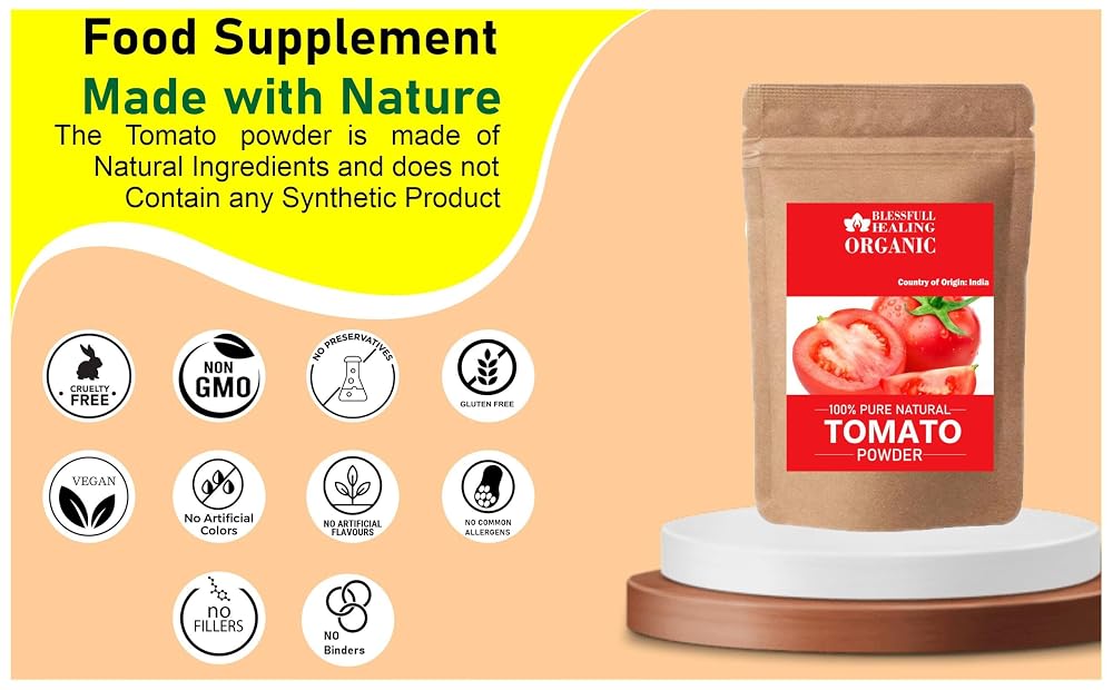 Blessfull Healing Organic Tomato Powder 100% Pure Natural 200 Gram /