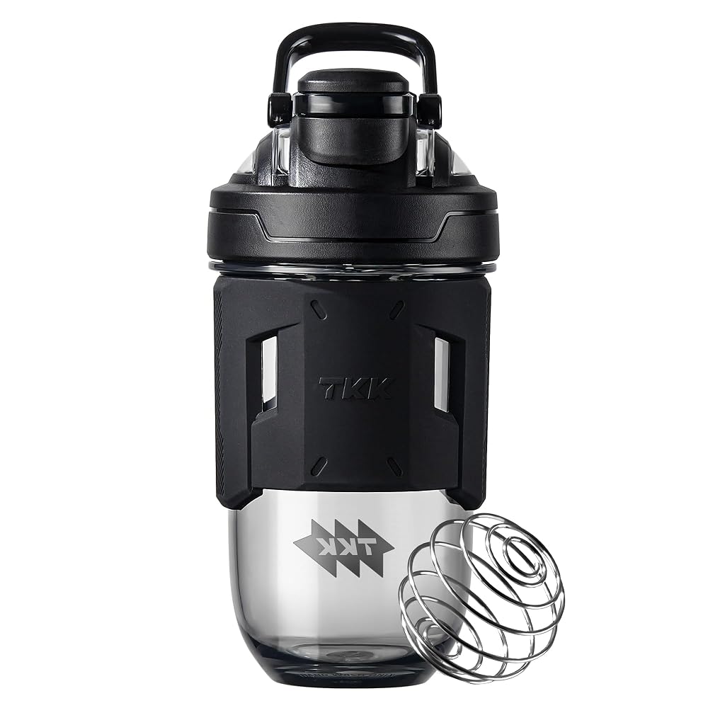 TKK Blender Shaker Bottle 24 Ounce With Blending Ball Plastic Protein