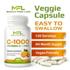 MUSCLE FOOD LABS Vitamin C 1000mg with Zinc - 120 Vegetarian Capsules - image 4