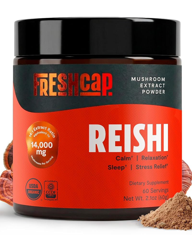 FreshCap Reishi Mushroom Powder Organic Extract - 60 Servings