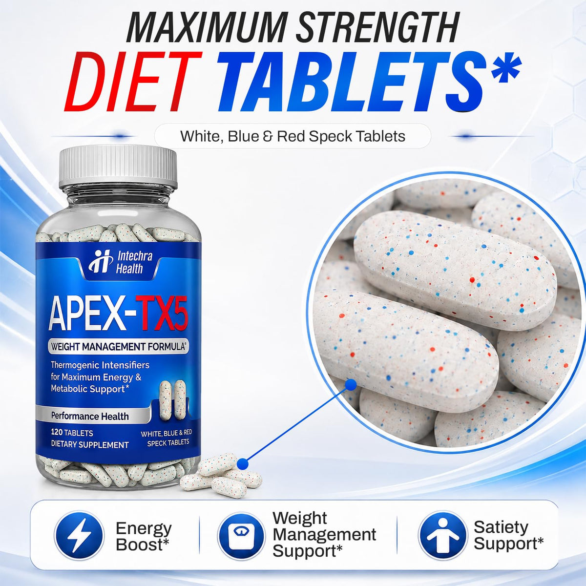 APEX-TX5 Thermogenic Diet Pills Energy & Focus Support - 120 Tablets - image 2
