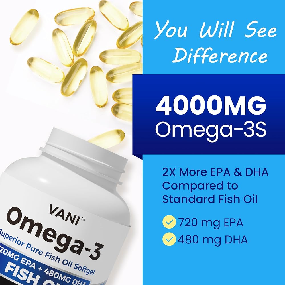 VANI Fish Oil Omega 3 4000mg with EPA & DHA - 120 Softgels - image 4