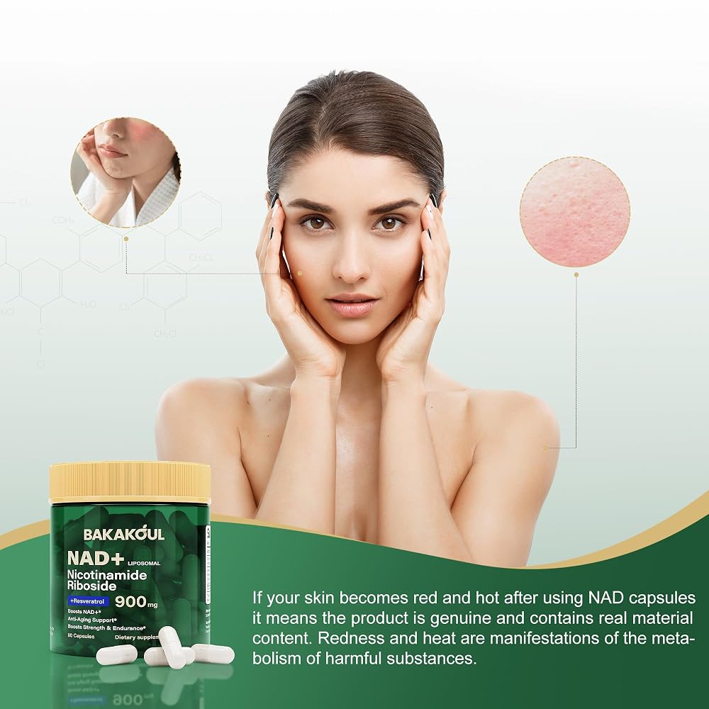 BAKAKOUL NAD Supplement with Resveratrol - 80 Capsules - image 6