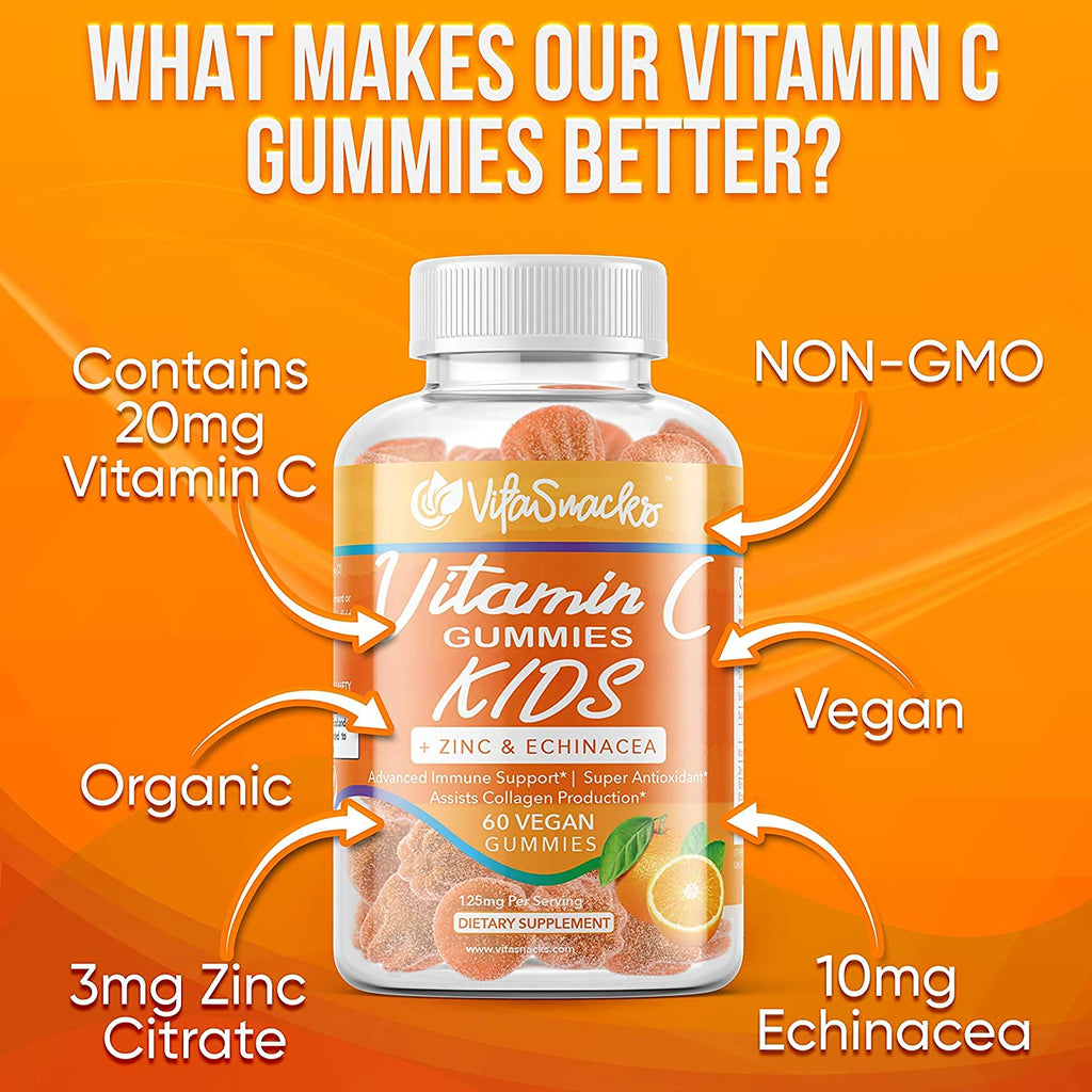 VitaSnacks Vitamin C Gummies with Zinc Echinacea - 70 Count - image 4