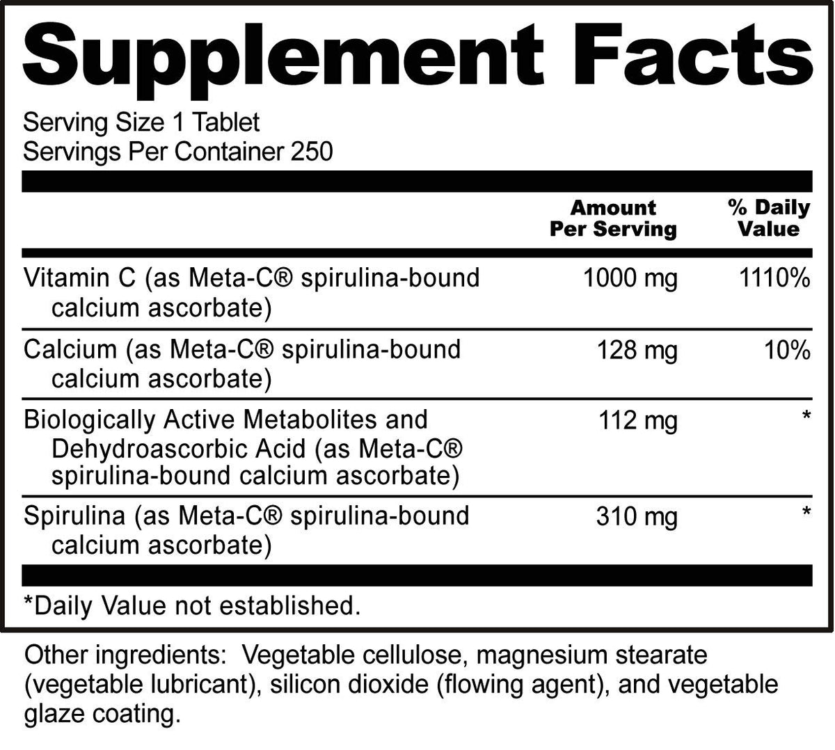 NutriBiotic Meta-C Vitamin C 1000 mg Antioxidant Support - 250 Tablets - image 5
