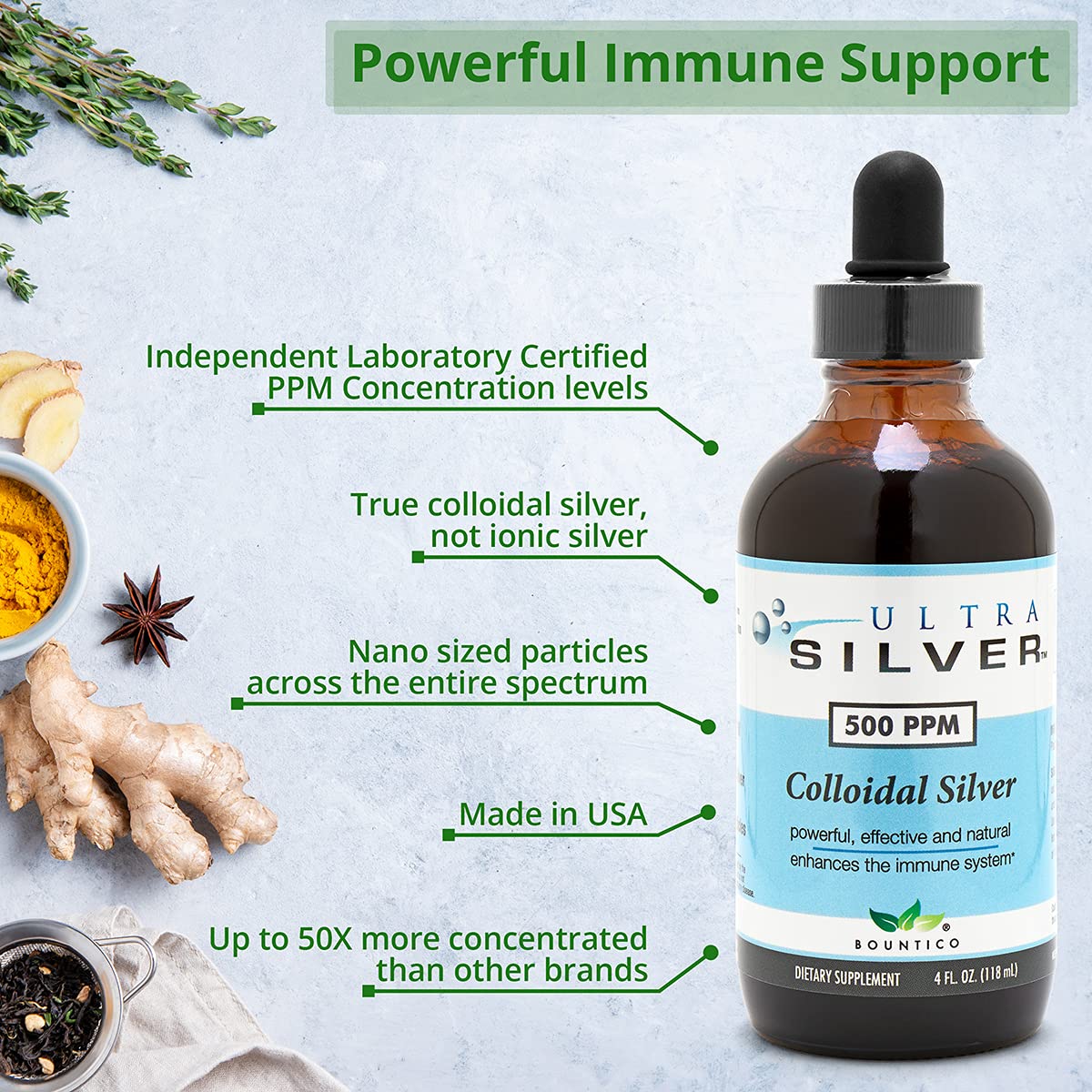 Ultra Silver Colloidal Silver 500 PPM Mineral Supplement - 8 oz - image 5