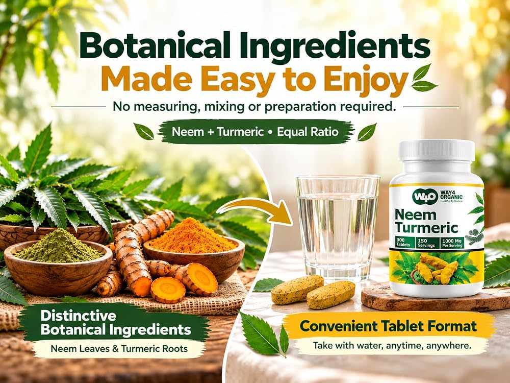 WAY 4 ORGANIC W4O Neem Turmeric Capsules(Tablets) - High-Potency