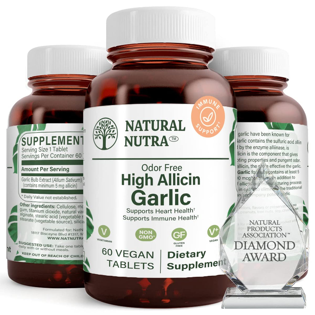 Natural Nutra High Allicin Garlic Supplement 500mg - 60 Tablets