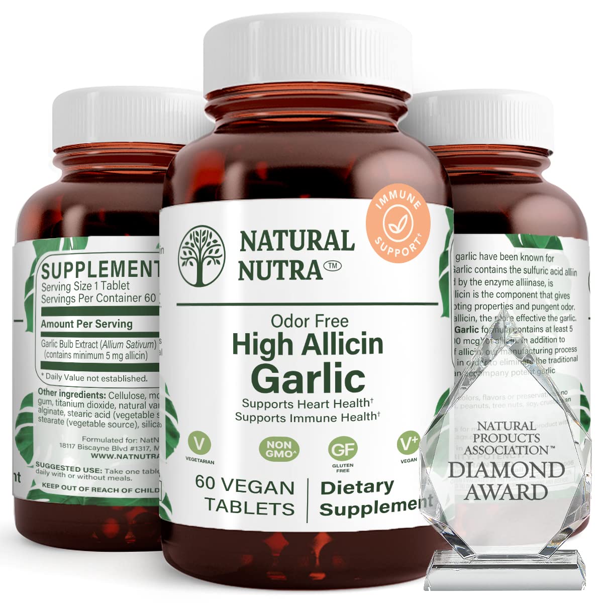 Natural Nutra High Allicin Garlic Supplement 500mg - 60 Tablets