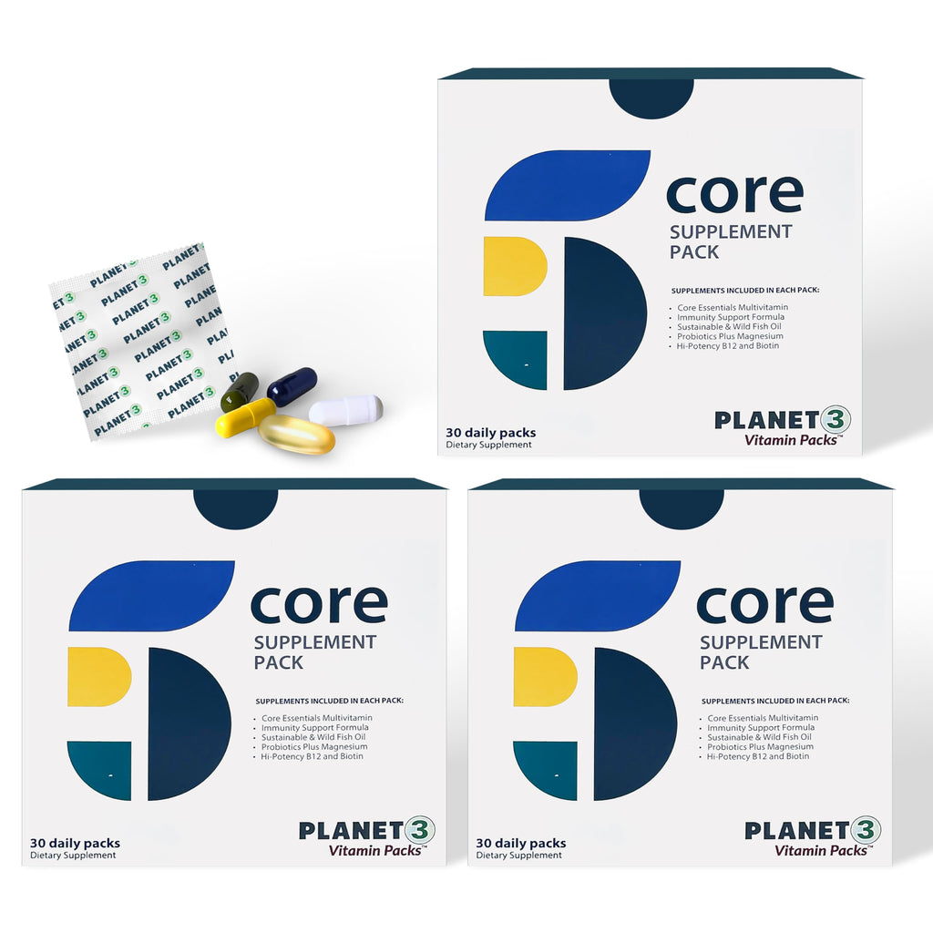 Planet 3 Vitamin Packs Daily Multivitamin for Energy & Immune Support - 90 Packs