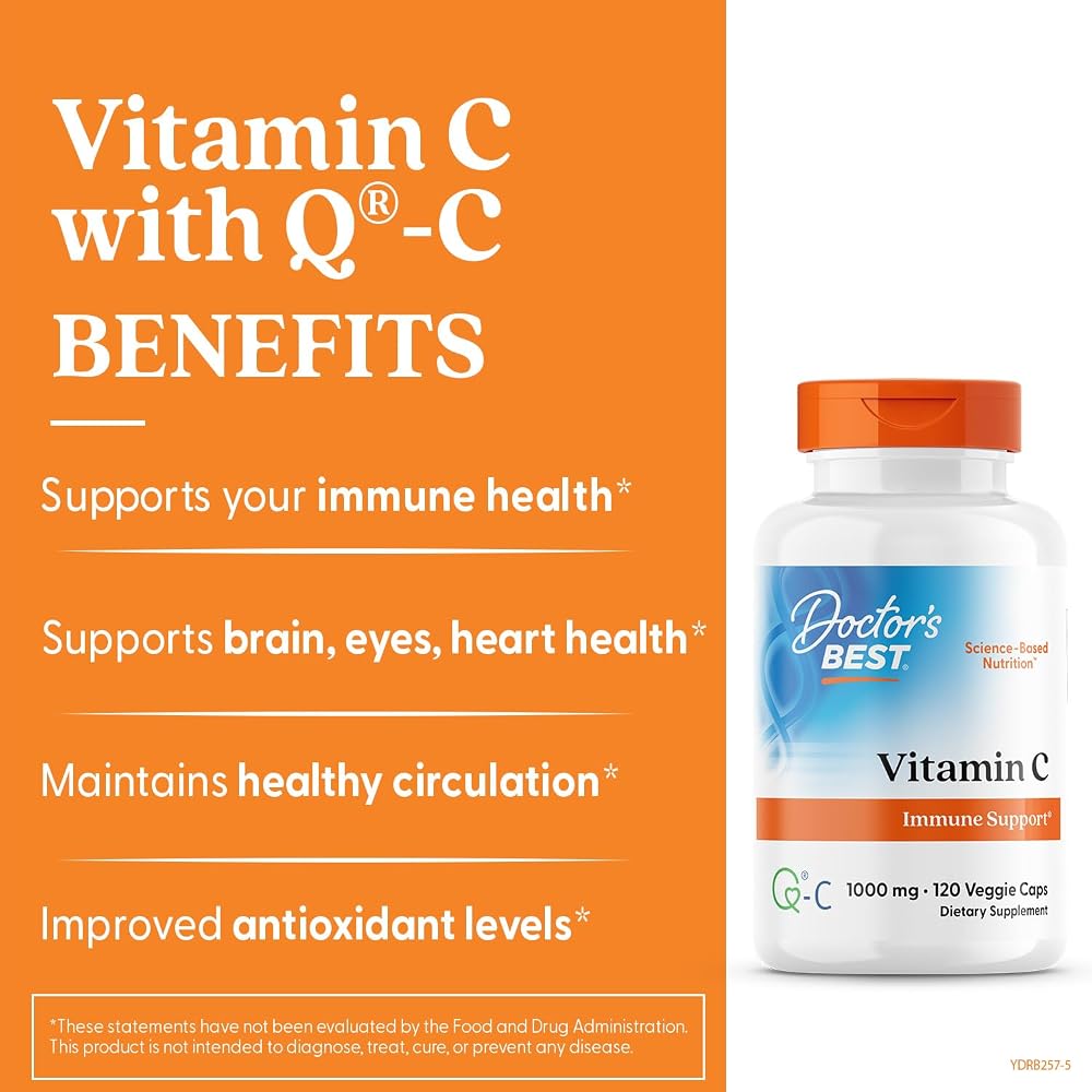 Doctor's BEST Vitamin C 1000mg Immune Support - 120 Vegetarian Capsules - image 2