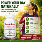 NEW ROOTS HERBAL Heme Iron 11 mg with Vitamin C & B12 - 30 Vegetable Capsules - image 9