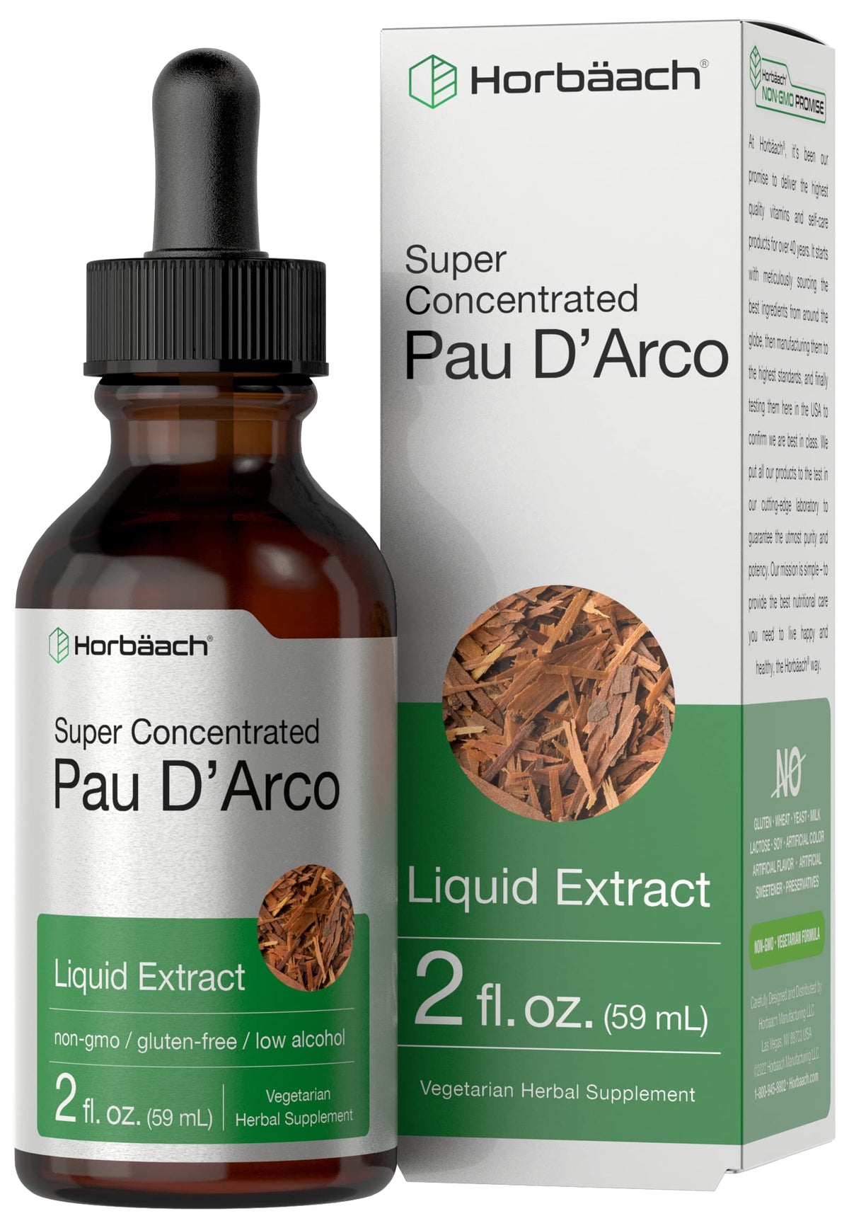 Horbäach Pau D'Arco Tincture Inner Bark Extract - 2 fl oz
