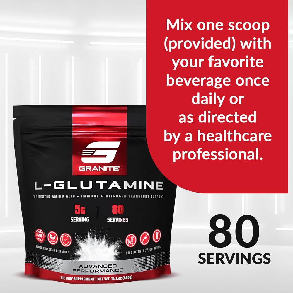 Granite L-Glutamine Powder for Muscle Recovery - 80 Servings - image 8