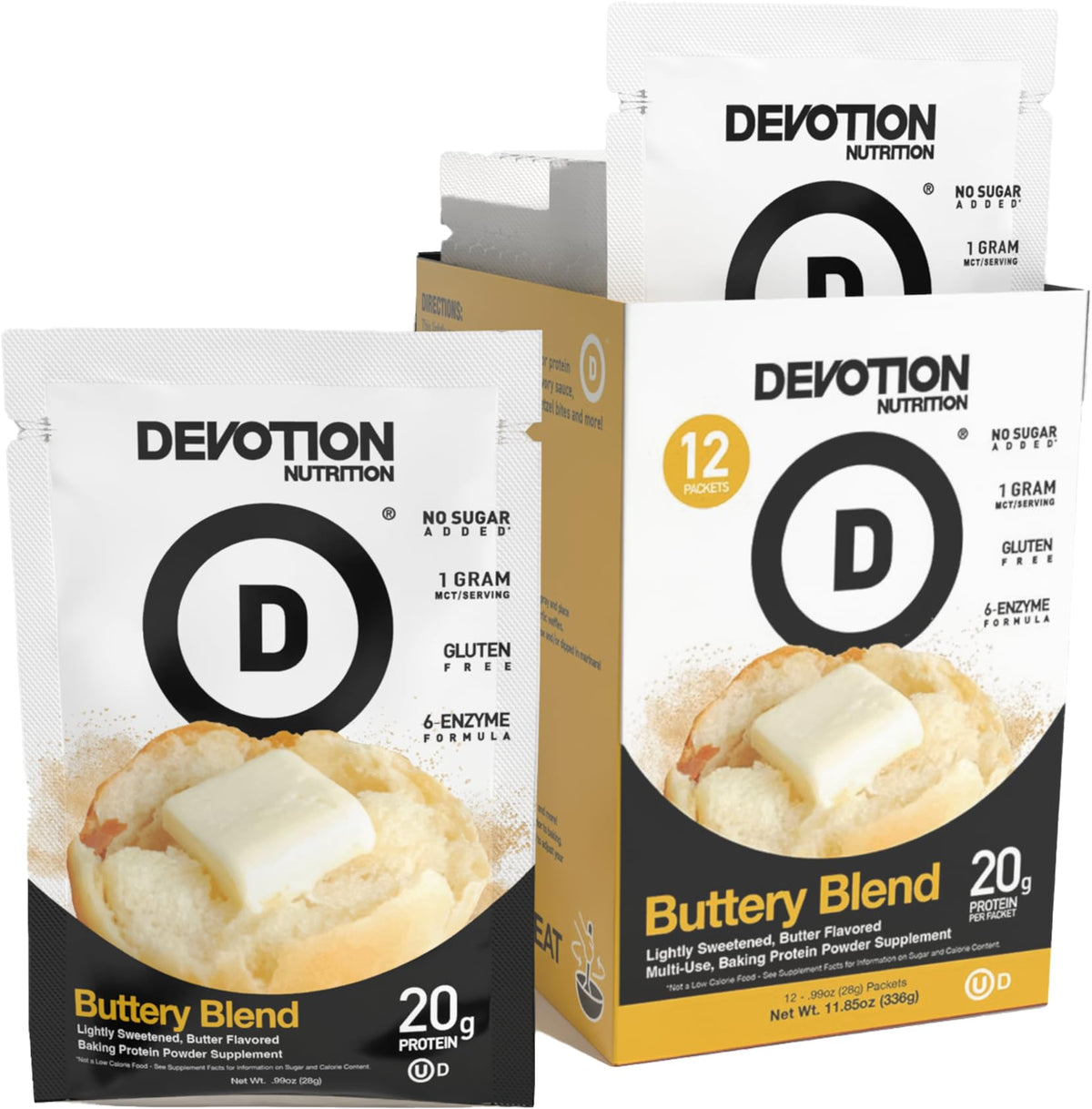 Devotion Nutrition Protein Powder Blend Whey & Casein - 12 Packets