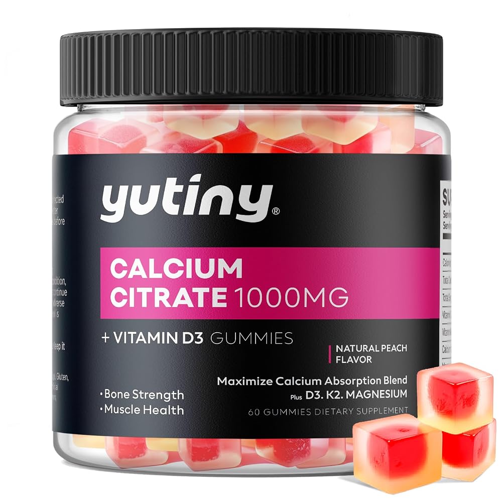Yutiny Calcium Citrate 1000mg Gummies - 60 Count