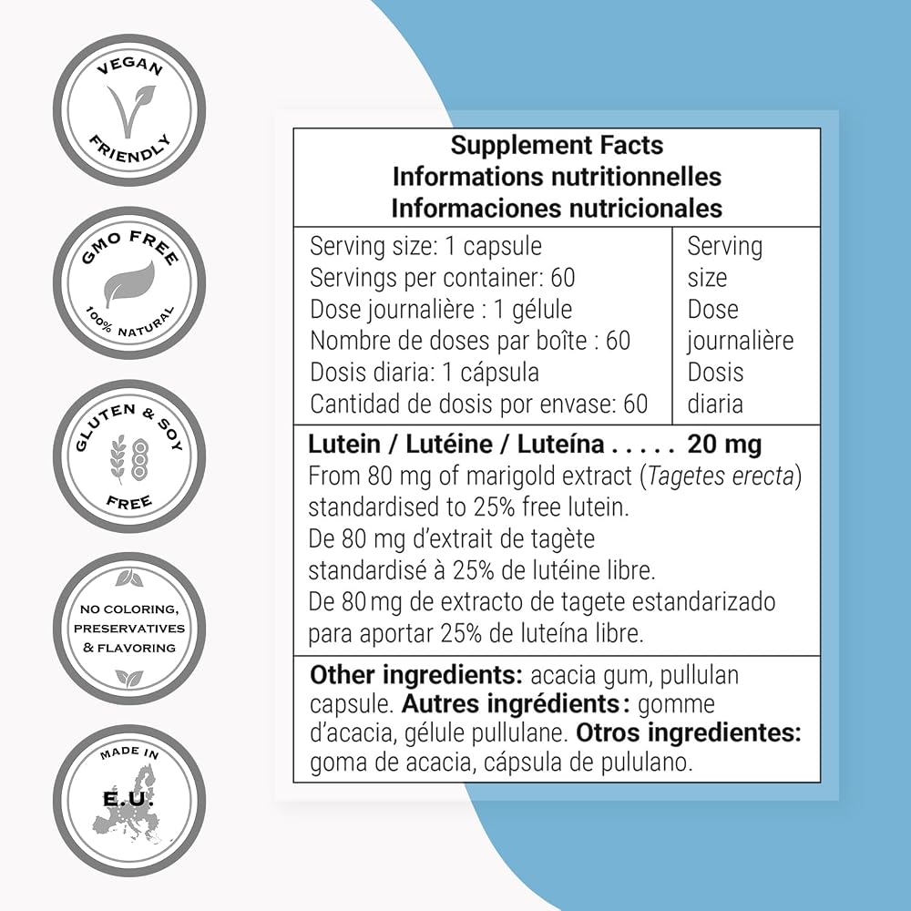 Supersmart Lutein 20mg per Day Eye Supplement - 60 Vegetarian Capsules - image 4