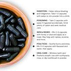 Schizandu Activated Coconut Charcoal Capsules- Supports Health - Vegan