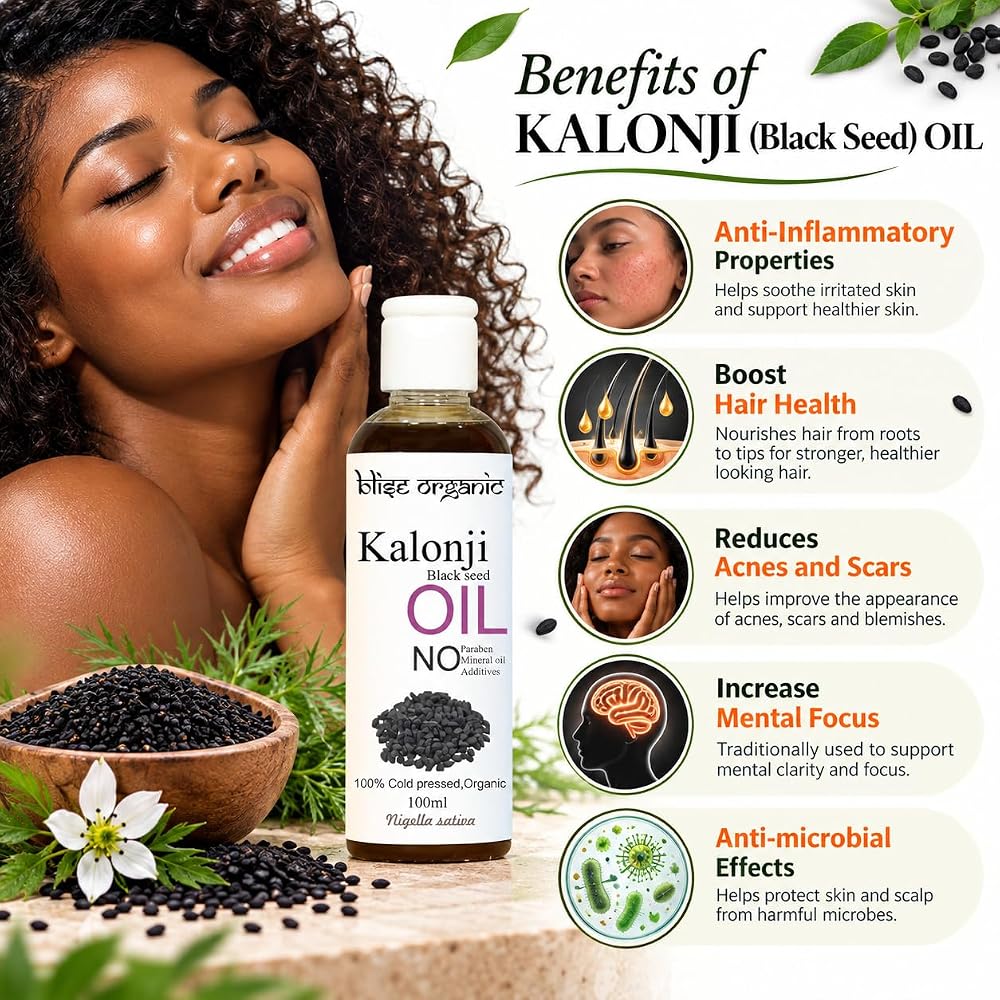 Blise Organic Kalonji Black Seed Oil - 100ml - image 3