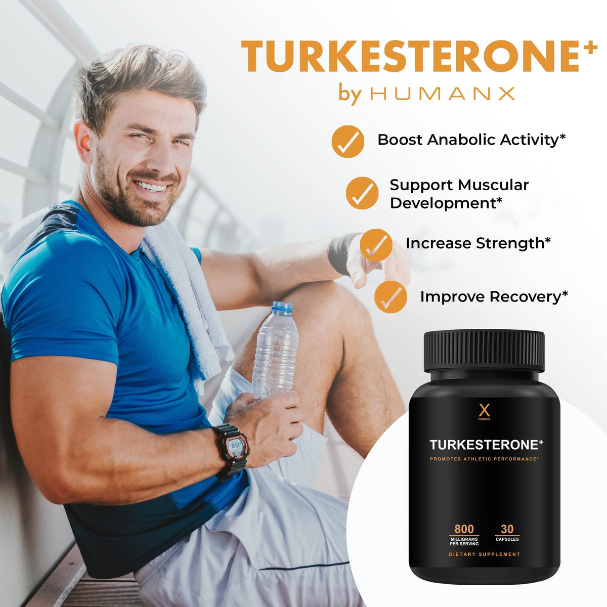 HUMANX Turkesterone+ 800mg Muscular Development - 30 Capsules - image 3
