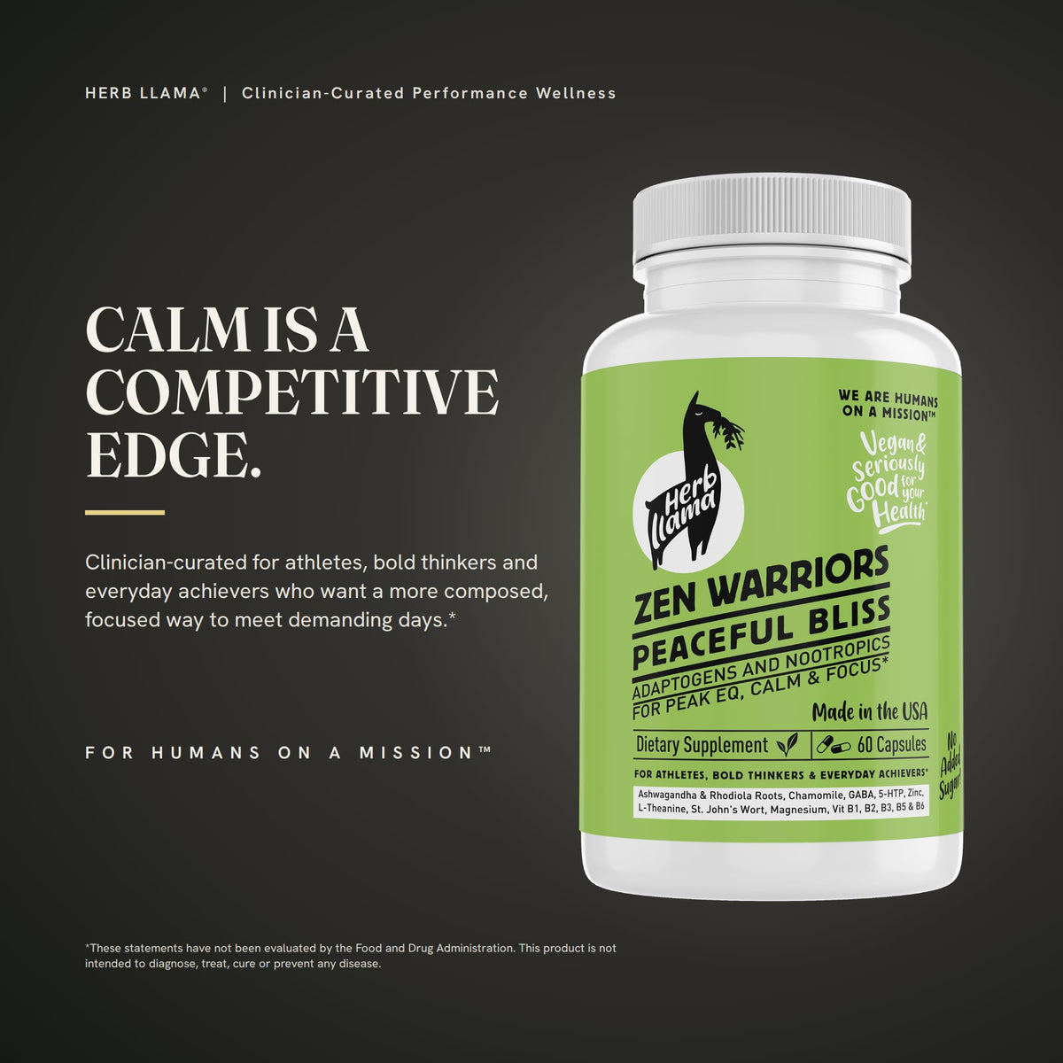Herb Llama Zen Warriors Stress Relief Supplement - 60 Capsules - image 5