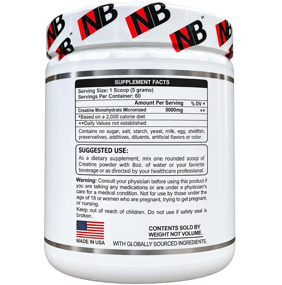 NutritionBizz Creatine Monohydrate Powder Micronized - 60 Servings - image 3