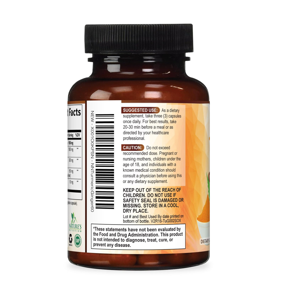 Nature's Nutrition Turmeric Curcumin Supplement - 95% Curcuminoids