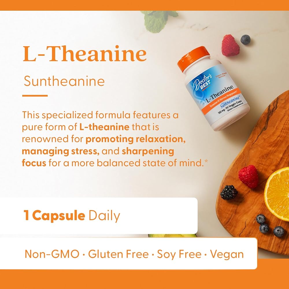 Doctor's BEST L-Theanine 150 mg for Relaxation & Focus - 90 Capsules - image 5