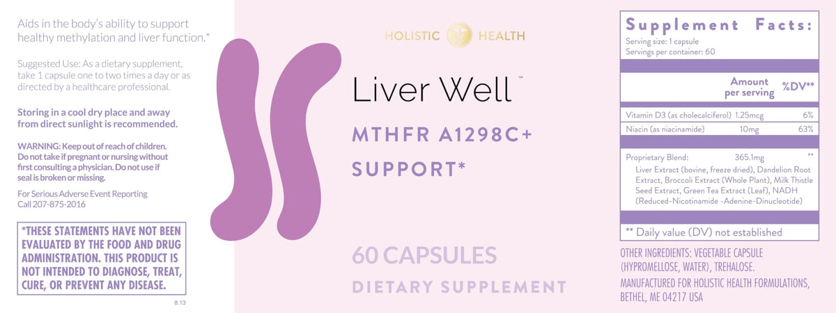 Holistic Health Liver Well MTHFR A1298C+ Support - 60 Capsules - image 4
