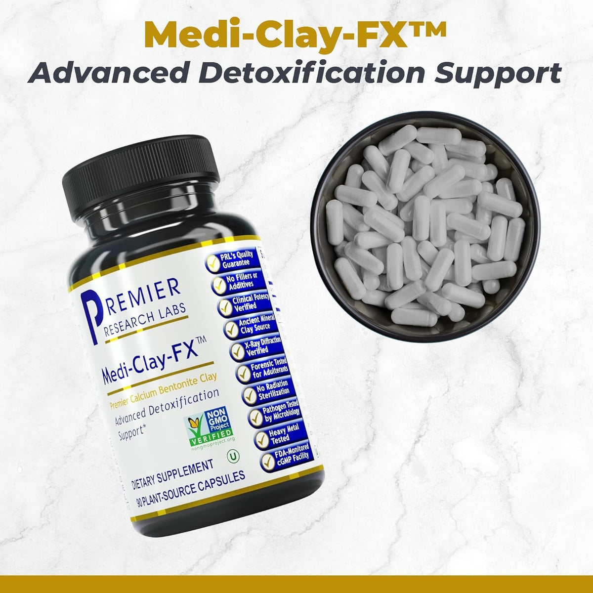 Premier Research Labs Medi-Clay-FX Bentonite Clay - 90 Capsules - image 2