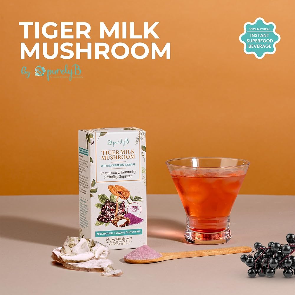 PurelyB Tiger Milk Mushroom Powder - 75g/30 Sachets - image 2