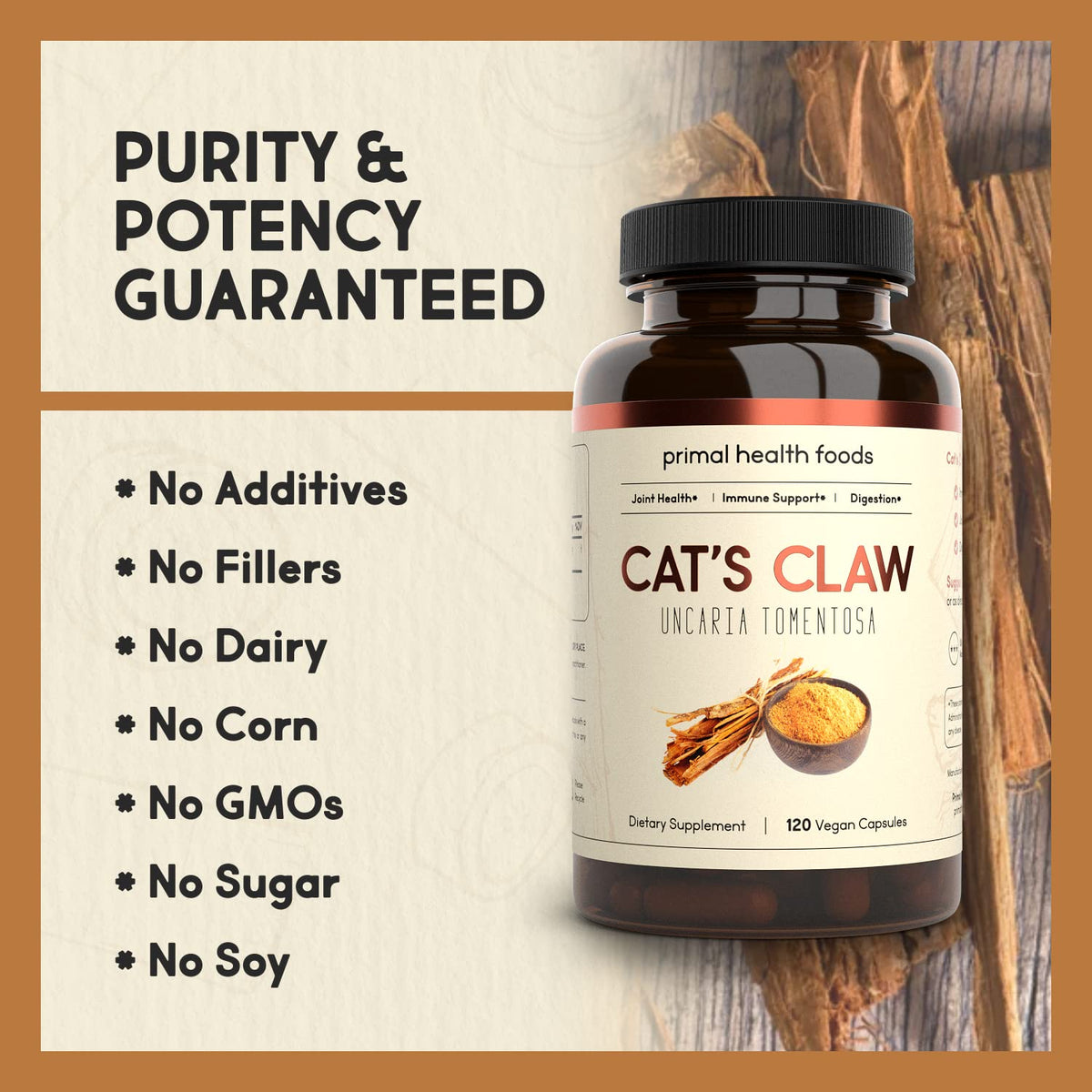 Primal Health Foods Organic Cat's Claw 1000 mg - 120 Capsules - image 3