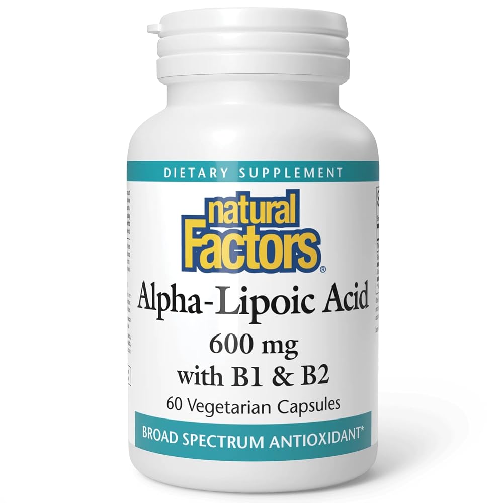 Natural Factors Alpha-Lipoic Acid with B1 & B2 600 mg - 60 Vegetarian Capsules