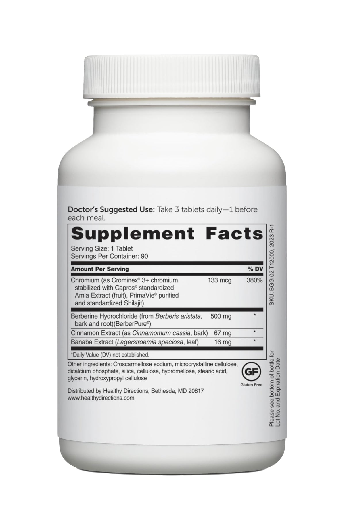 Dr. Whitaker Berberine GlucoGold with Cinnamon & Chromium - 90 Tablets - image 2