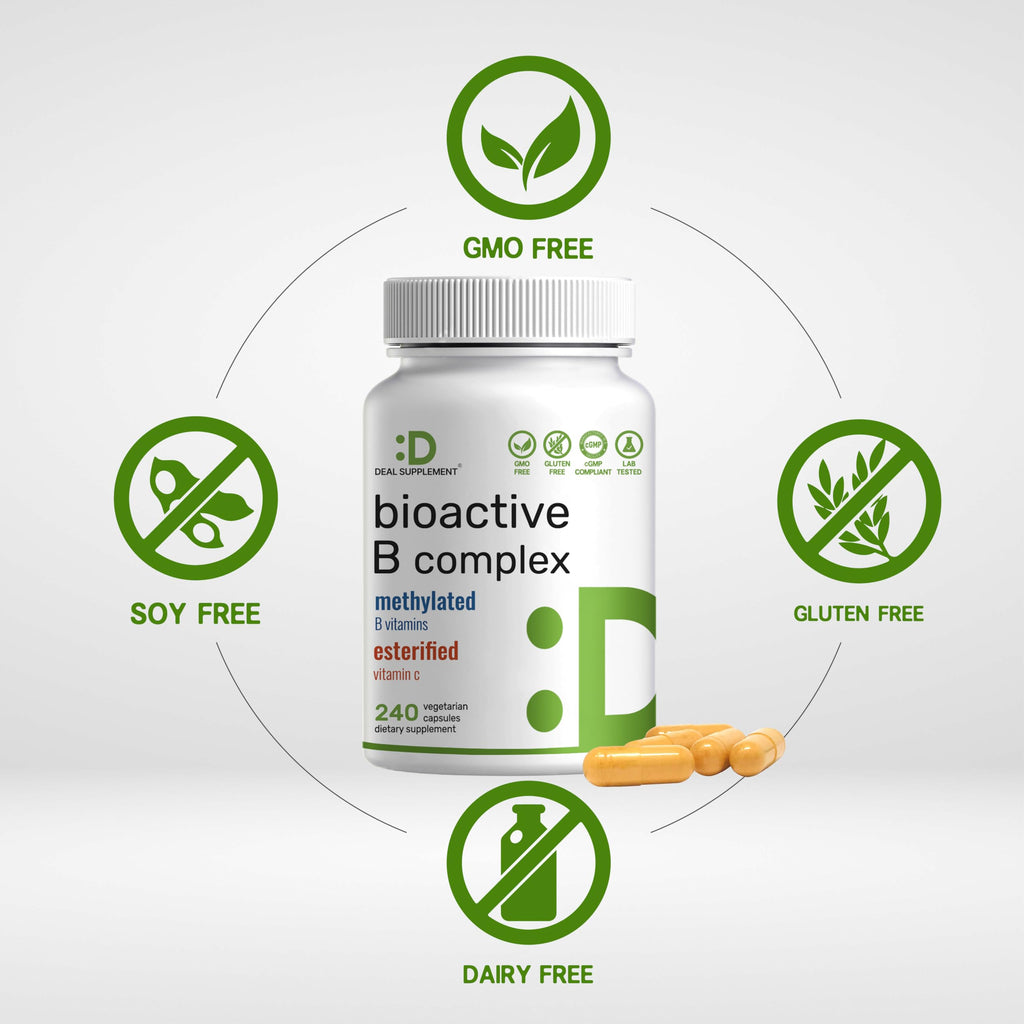 DEAL SUPPLEMENT Bioactive Vitamin B Complex - 240 Vegetarian Capsules - image 3