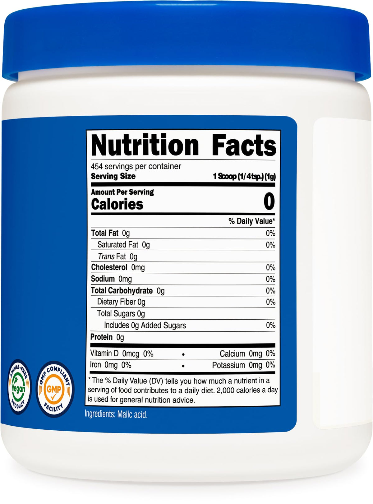Nutricost Malic Acid Powder - Gluten Free, Non-GMO