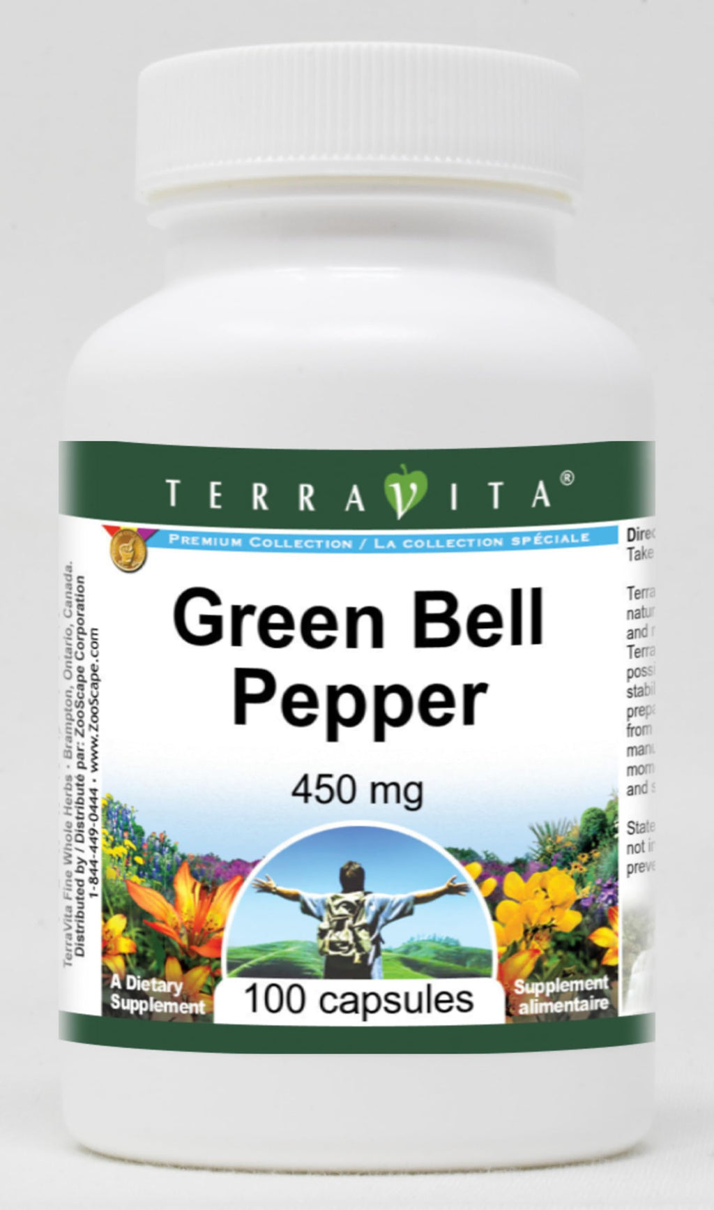 Terravita Green Bell Pepper 450 mg - 300 Capsules (3 Pack)