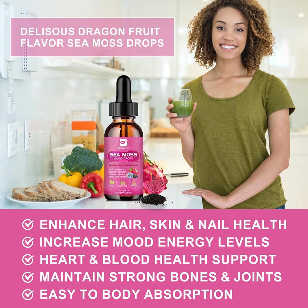 B BEWORTHS Sea Moss Liquid Drops - Black Seed Oil & Irish Sea Moss