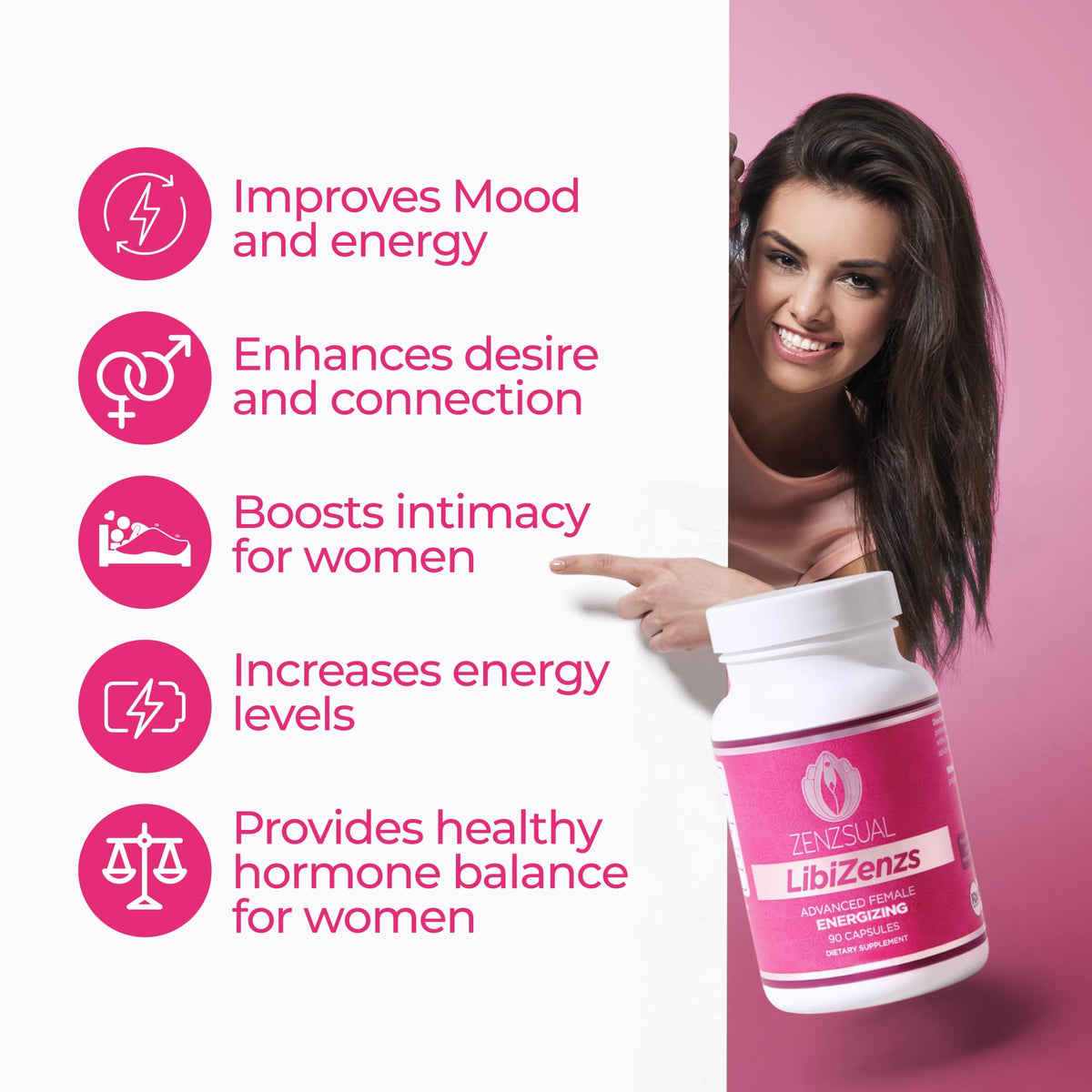 ZENZSUAL Libizenzs Plant-Based Energy Support for Women - 90 Capsules - image 4