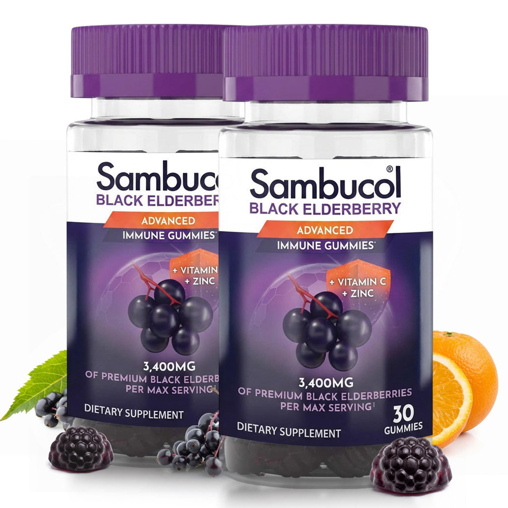 Sambucol Black Elderberry Gummies with Vitamin C & Zinc - 60 Count