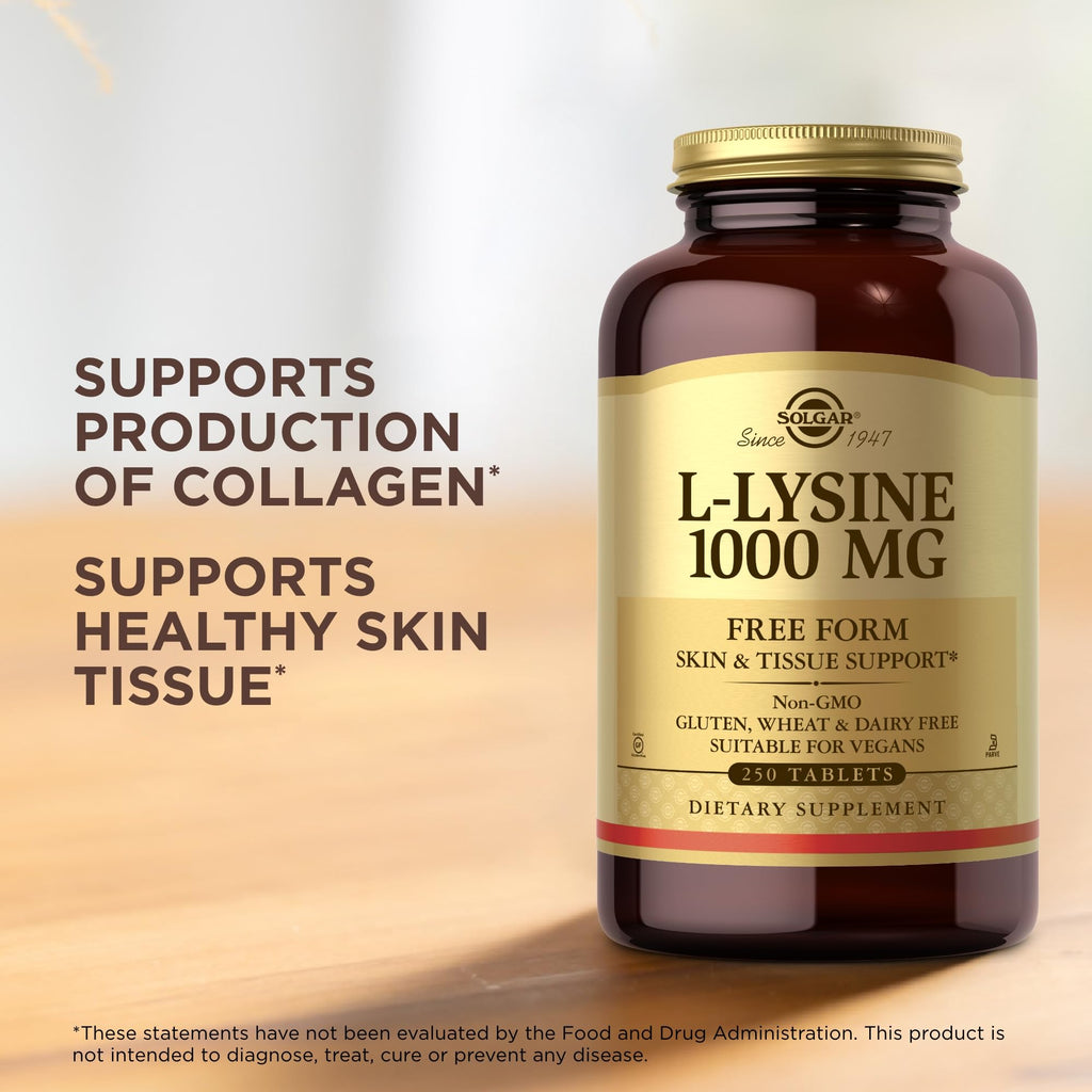 Solgar L-Lysine 1000 mg Skin & Tissue Support - 250 Tablets - image 5