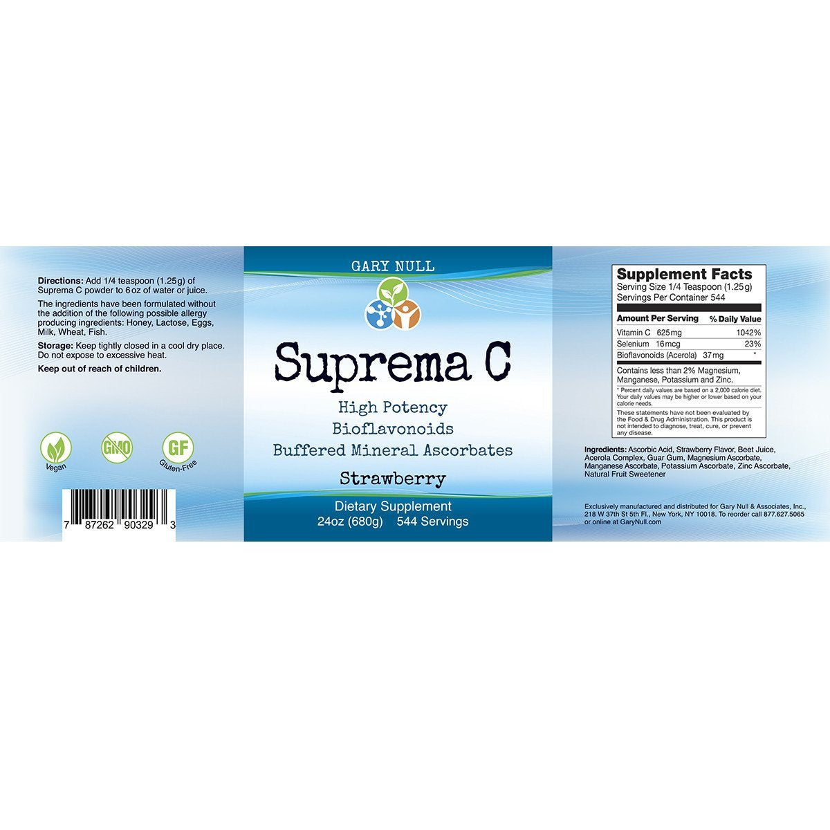Gary Null Suprema C Strawberry Vitamin C Powder - 24 oz - image 2