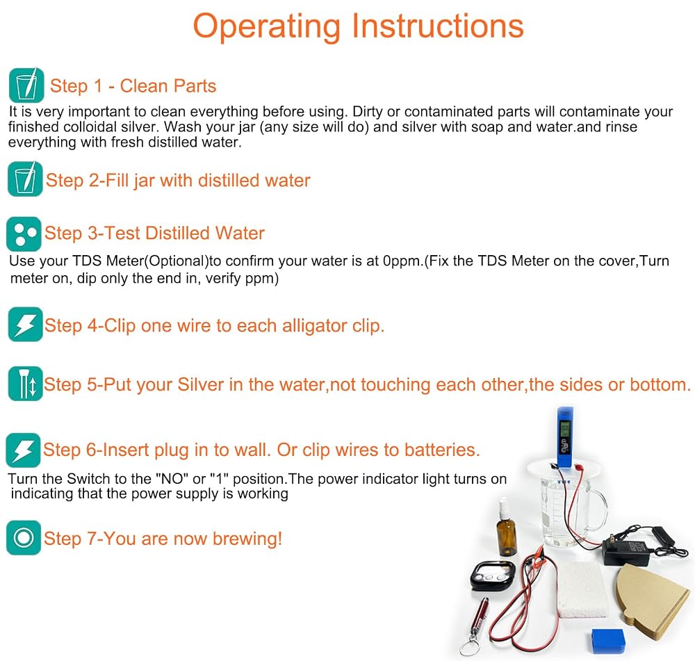 SVZIOOG Colloidal Silver Generator Kit 99.99% Pure - 1 Kit - image 5