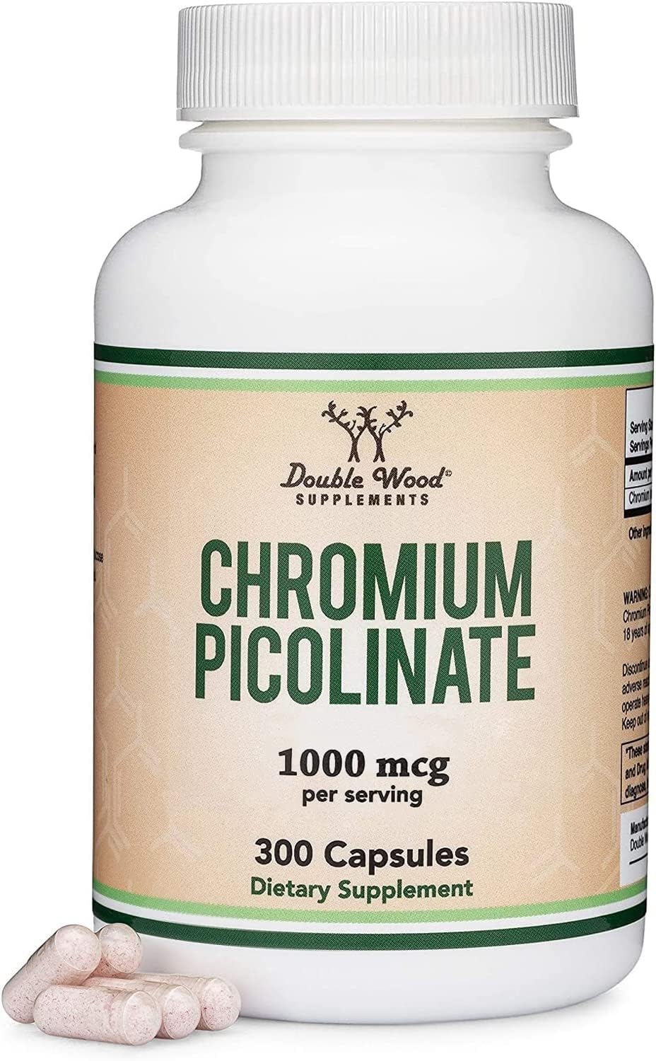 Double Wood Supplements Chromium Picolinate 1000mcg - 300 Capsules