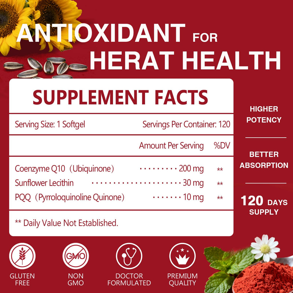 NATURE TARGET CoQ10 200mg Softgels with PQQ - 120 Softgels - image 2