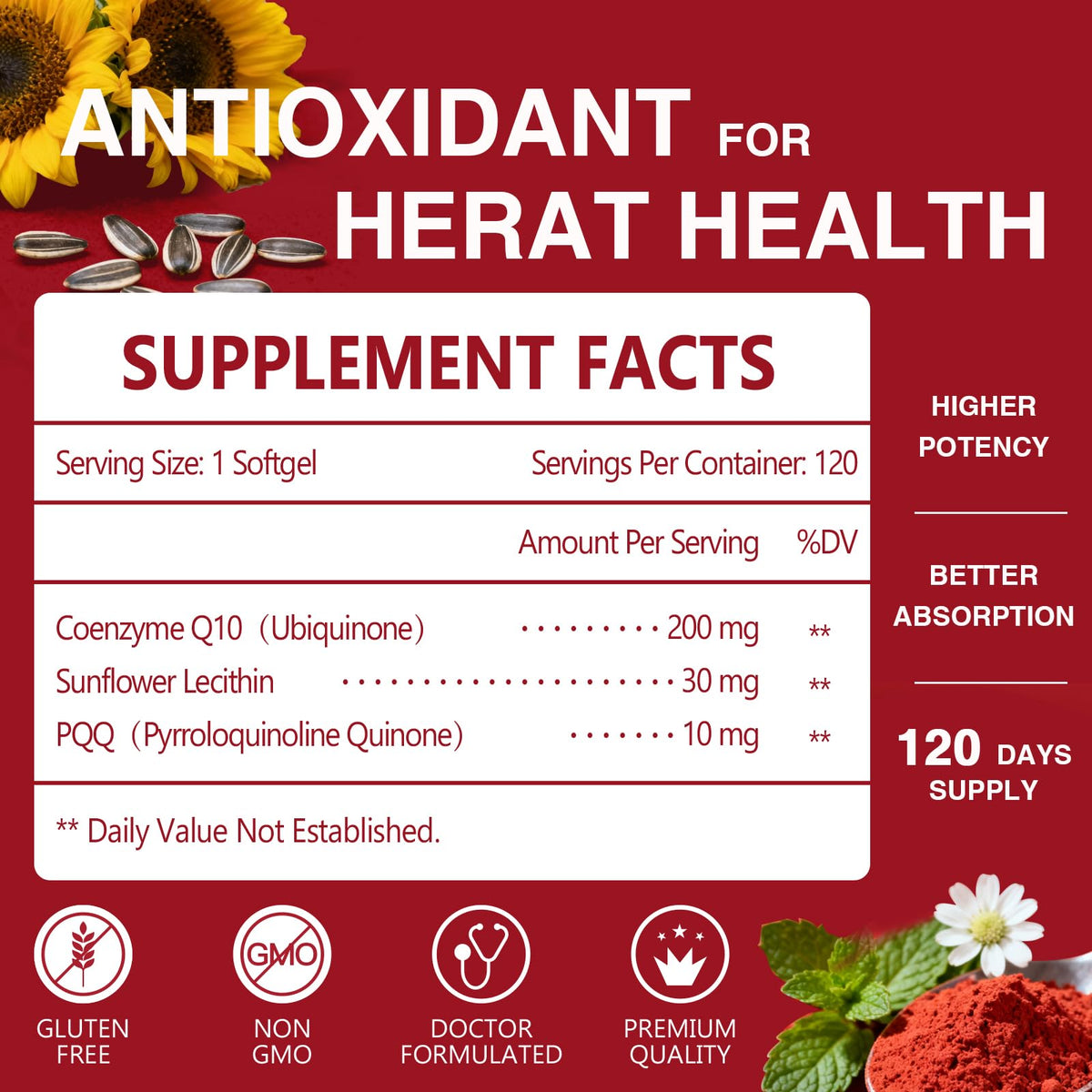 NATURE TARGET CoQ10 200mg Softgels with PQQ - 120 Softgels - image 2
