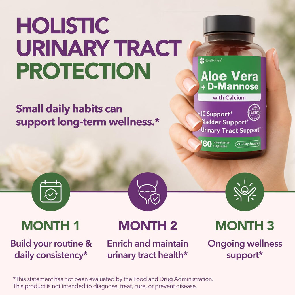 Intimate Rose Aloe Vera Capsules for Bladder Support - 180 Capsules - image 7
